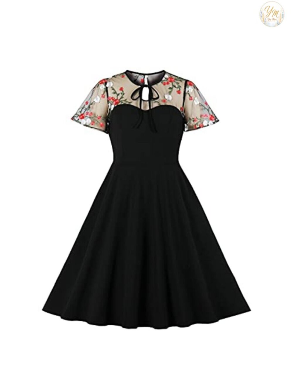 Vintage Polka Dot 1950s Retro Swing A-Line Midi Dress